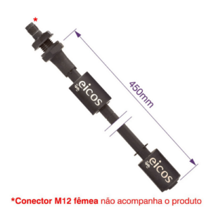 SENSOR DE NIVEL LE452-1-M12 HASTE 450mm E 2 PONTOS DE DETECÇÃO