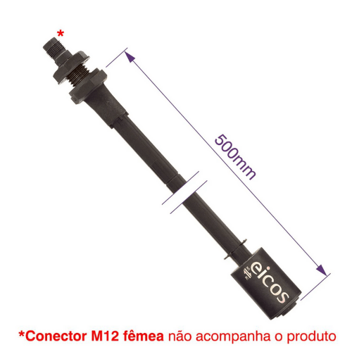 SENSOR DE NÍVEL LE501-M12 COM HASTE DE 500MM E 1 PONTO DE DETECCAO